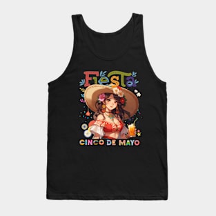 Cinco De Mayo Mexican Girl Fiesta 5 Anime cute girl Tank Top